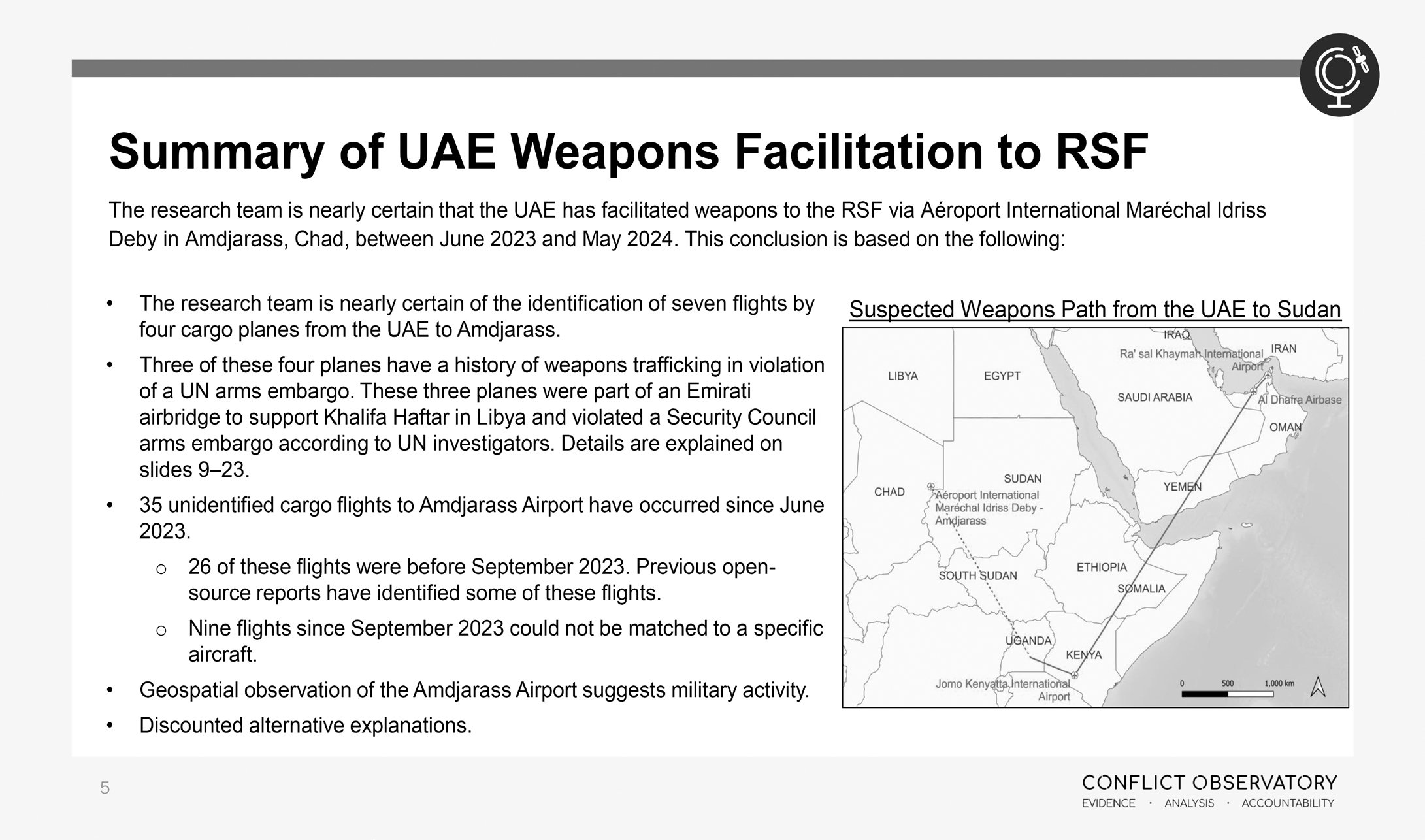  UAE facilitates weapon transfer to RSF