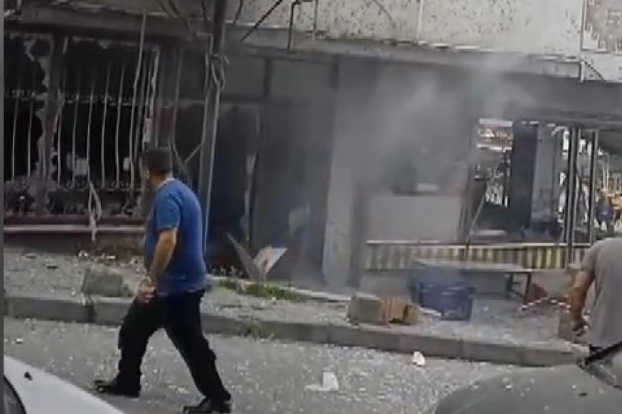 Güngören'de iş yerindeki patlama anı kamerada