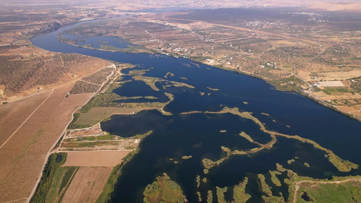 Eski kum ocağı sahasının kuş bakışı görünümü dikkat çekiyor