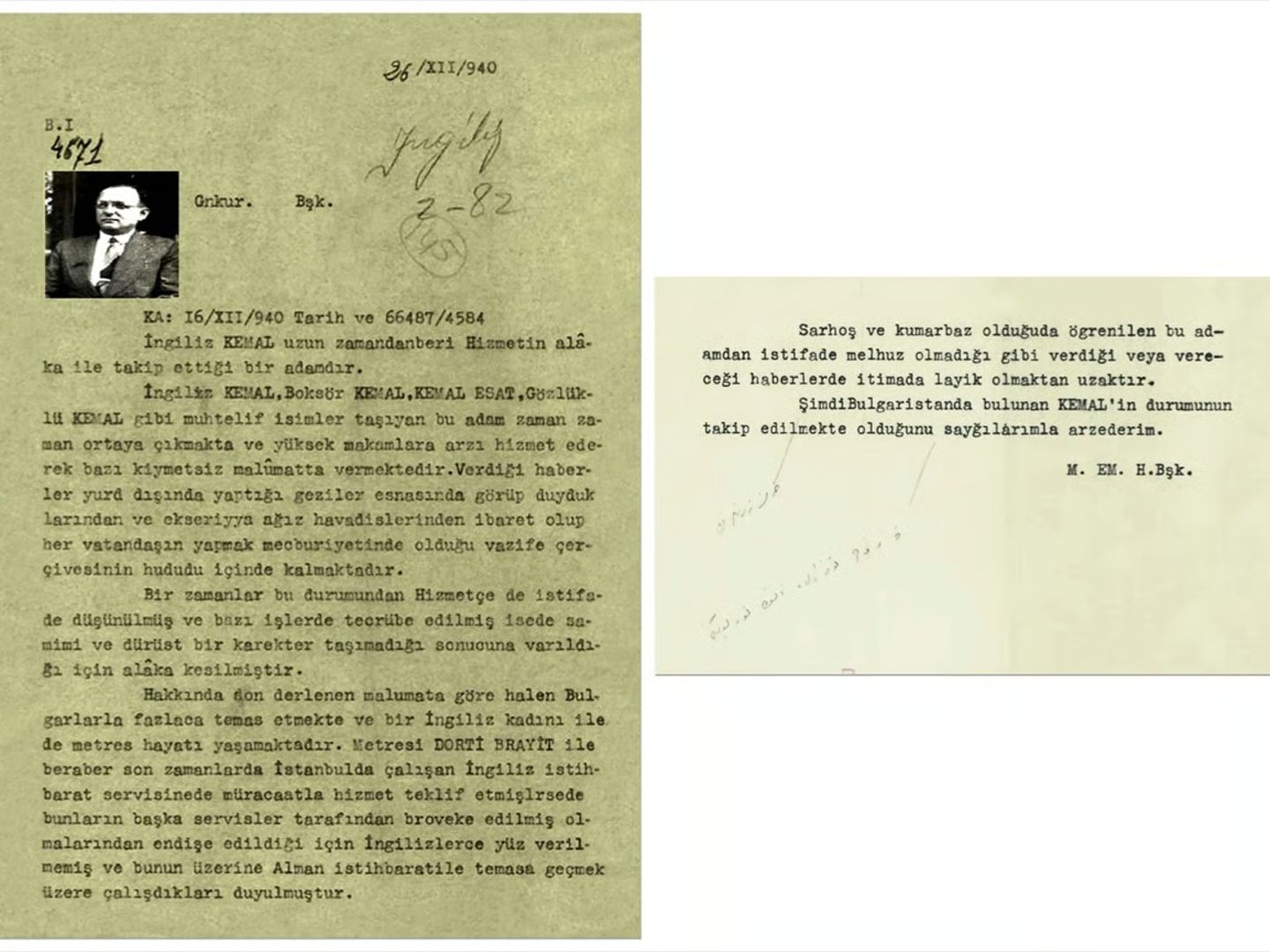 İngiliz Kemal olarak bilinen Ahmet Esat Tomruk hakkında MİT olumsuz rapor verdi