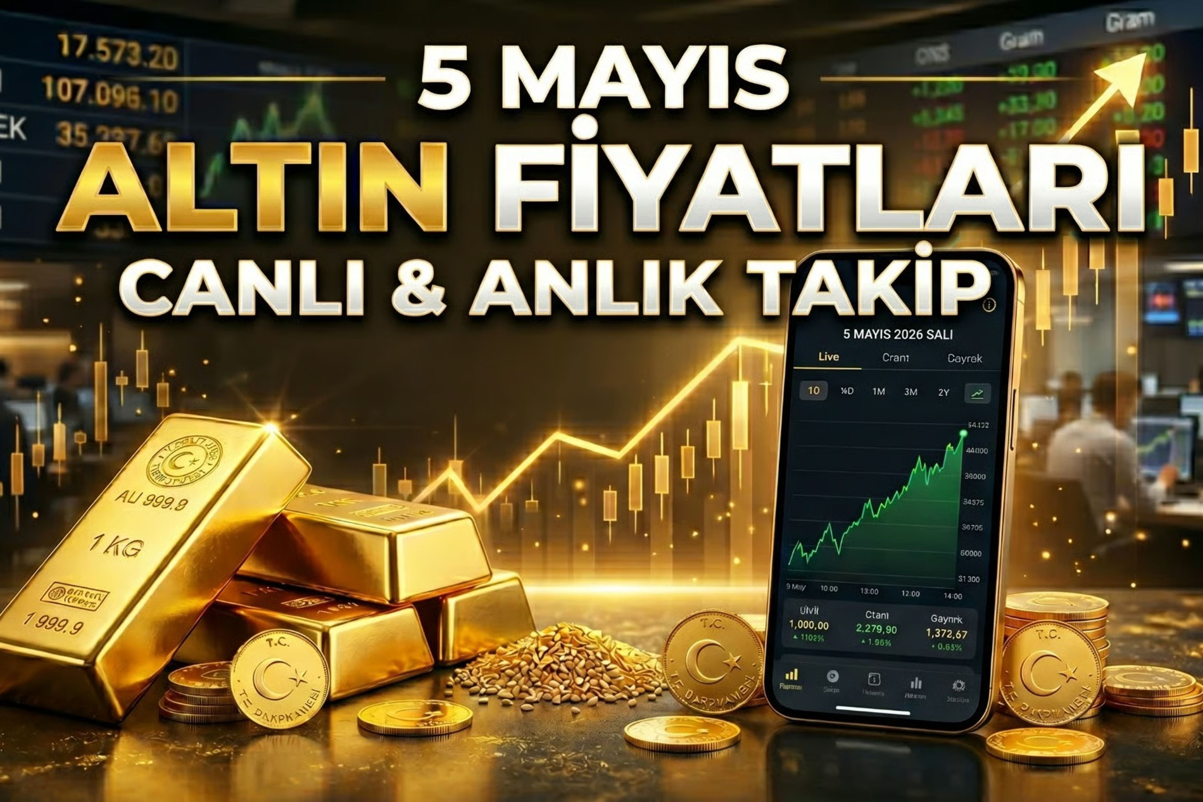 Altın fiyatları 2026 | 5 Mayıs bugün çeyrek, yarım, tam, gram altın fiyatları ne kadar, kaç TL?