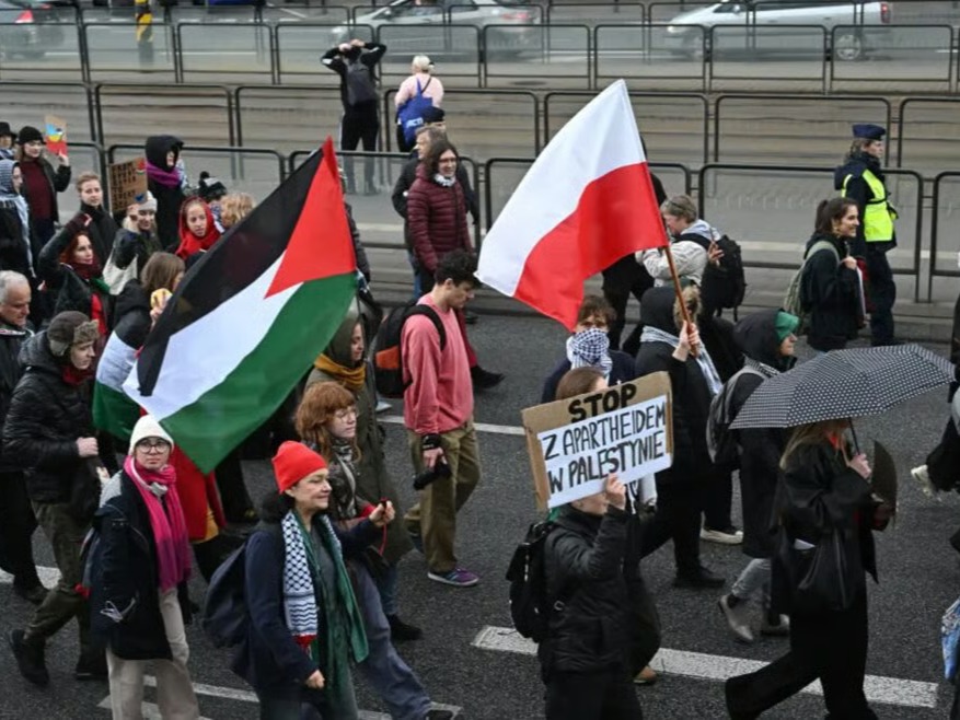 Support March for Gaza Held in Poland