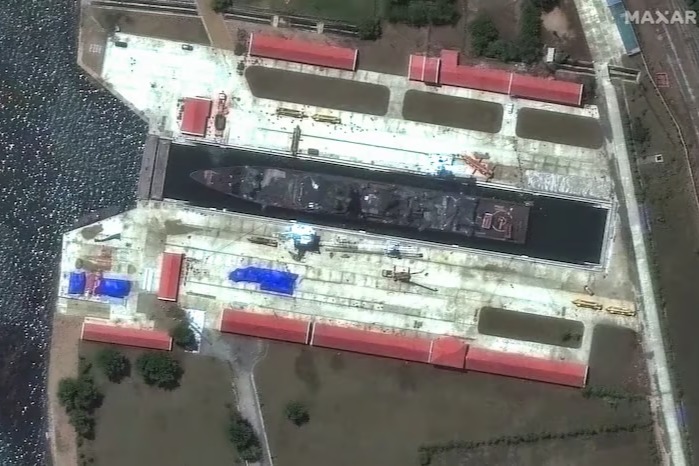Satellite Shows North Korean Warship Moved for Repairs After Failed Launch