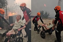 Alevlerin arasında kalan engelli vatandaş ekipler tarafından kurtarıldı