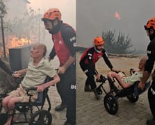 Alevlerin arasında kalan engelli vatandaş ekipler tarafından kurtarıldı