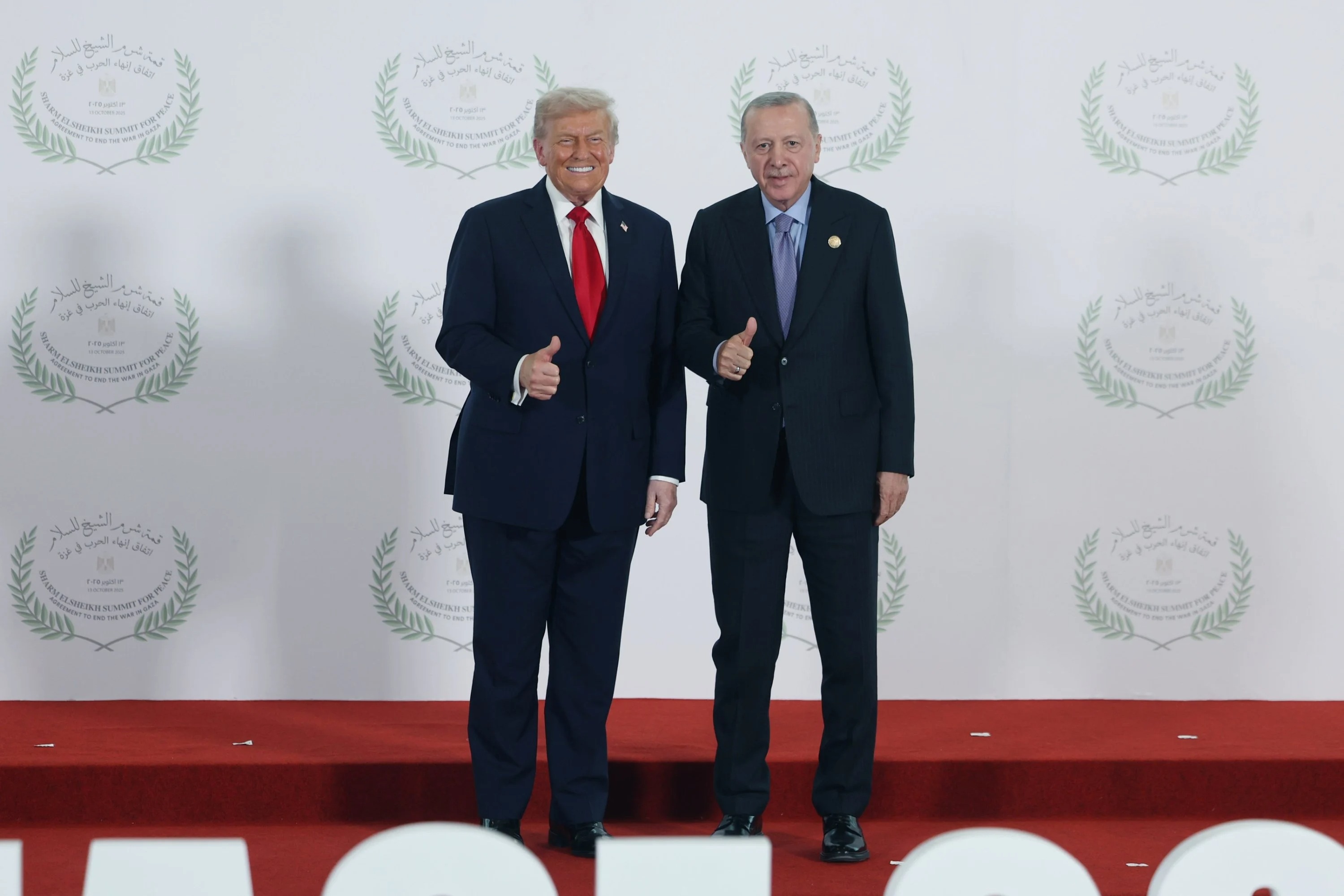 Donald Trump and Recep Tayyip Erdoğan in Sharm el-Sheikh, October 13, 2025 - AA