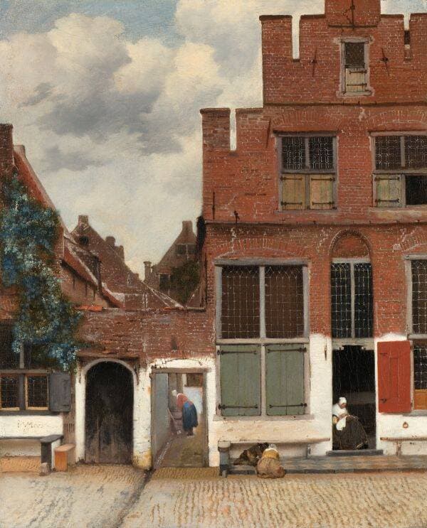 Vermeer'in patronları Pieter Claesz van Ruijven ve Maria de Knuijt'in evi, bizzat sanatçı tarafından resmedilmiştir.