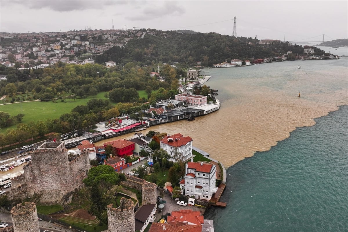 İstanbul Boğazı kıyı kesimlerinde deniz rengi kahverengiye döndü