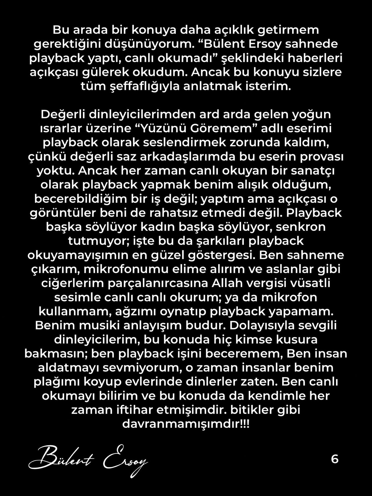 Bülent Ersoy açıklaması