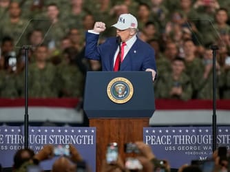 Trump Addresses Troops on USS George Washington