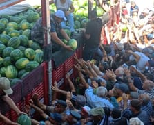 26 ton karpuzu Tokat'ta 45 dakikada dağıttı