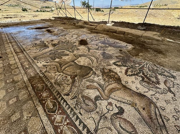 Elazığ'da tarlada 1700 yıllık Roma hamamı bulundu