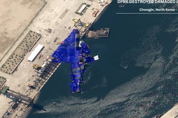 Kuzey Kore’nin yan yatan fırkateyni kurtarıldı