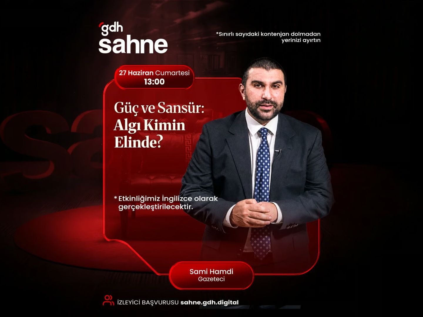 gdh Sahne’nin konuğu: Gazeteci Hami Sami