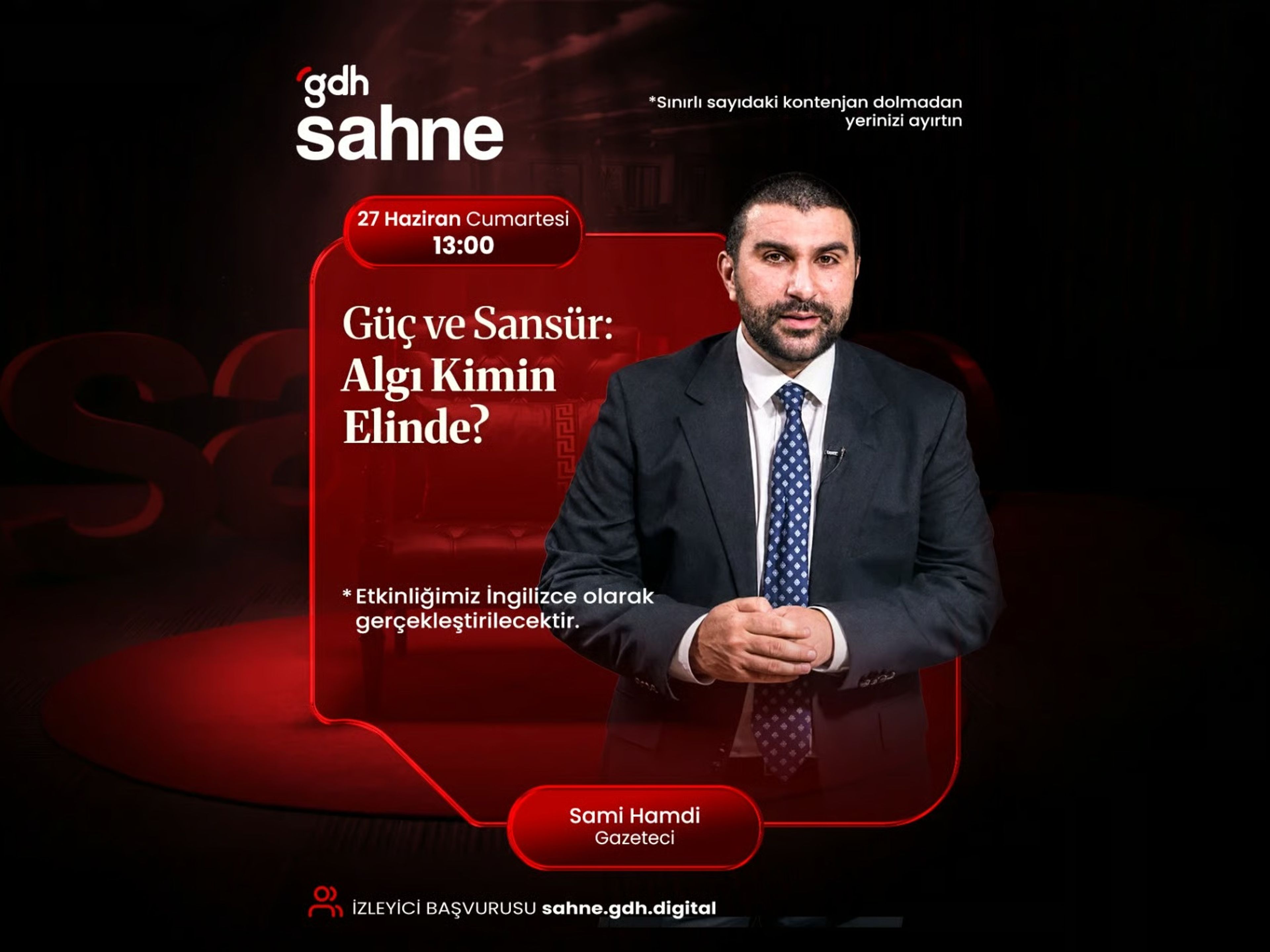 27 Haziran'da gdh Sahne’nin konuğu: Gazeteci Hami Sami