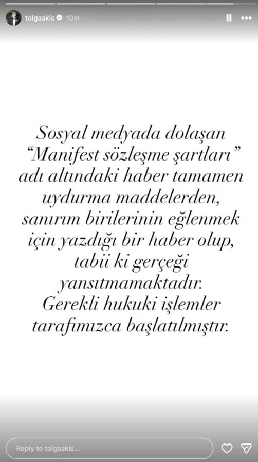 Tolga Akış Manifest açıklaması