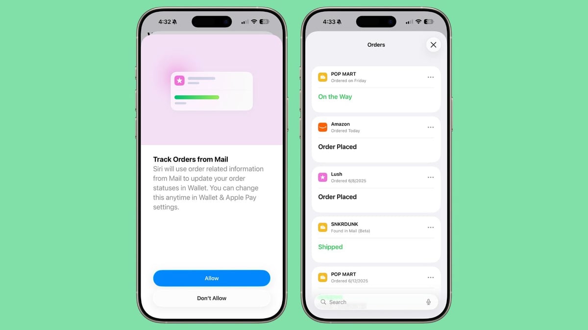 Solda ‌iOS 26‌ beta 1, sağda ‌iOS 26‌ beta 2