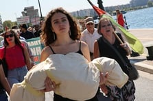 Yunanistan'da Filistin ile dayanışma eylemi