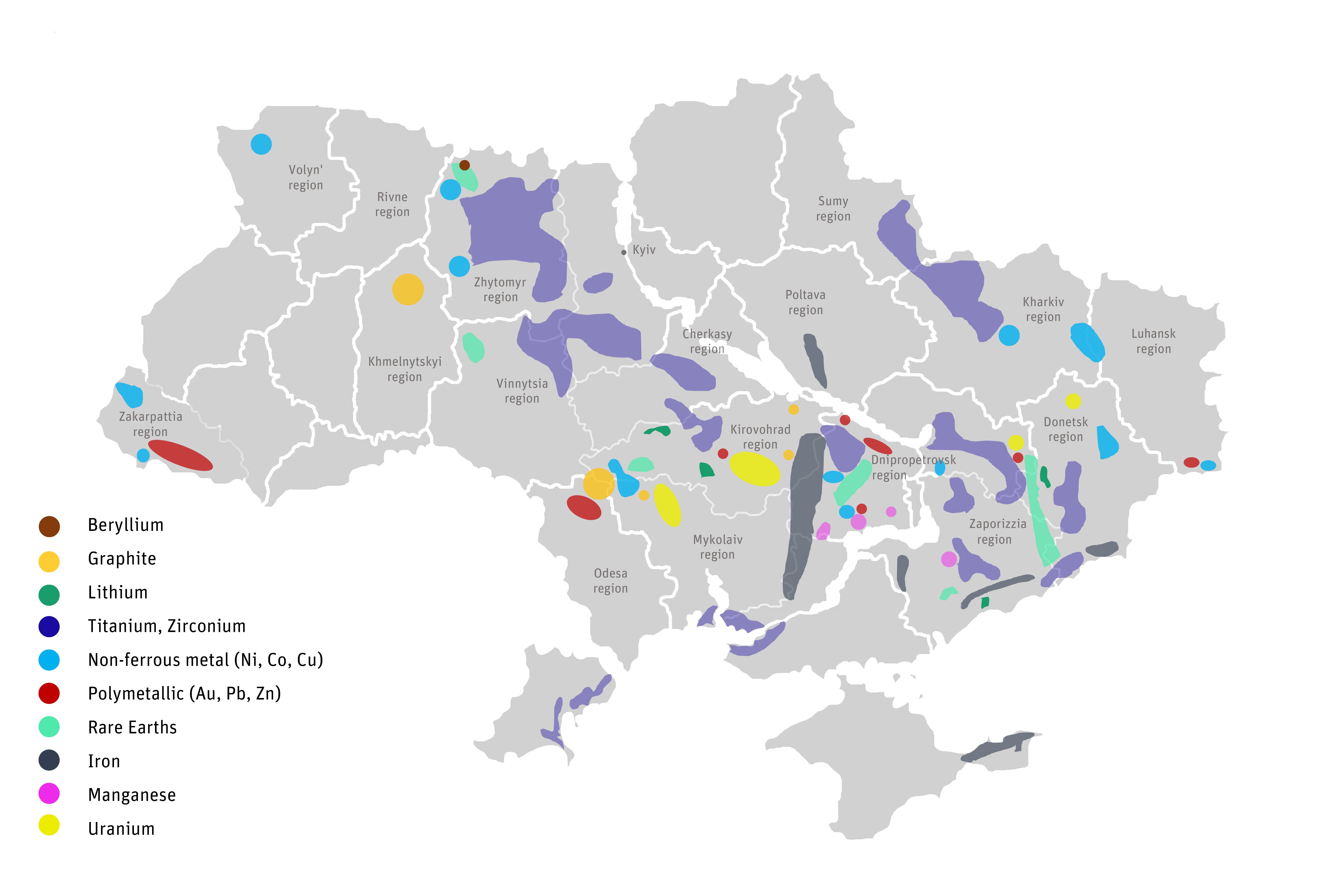 Map of Critical Raw Materials of Ukraine