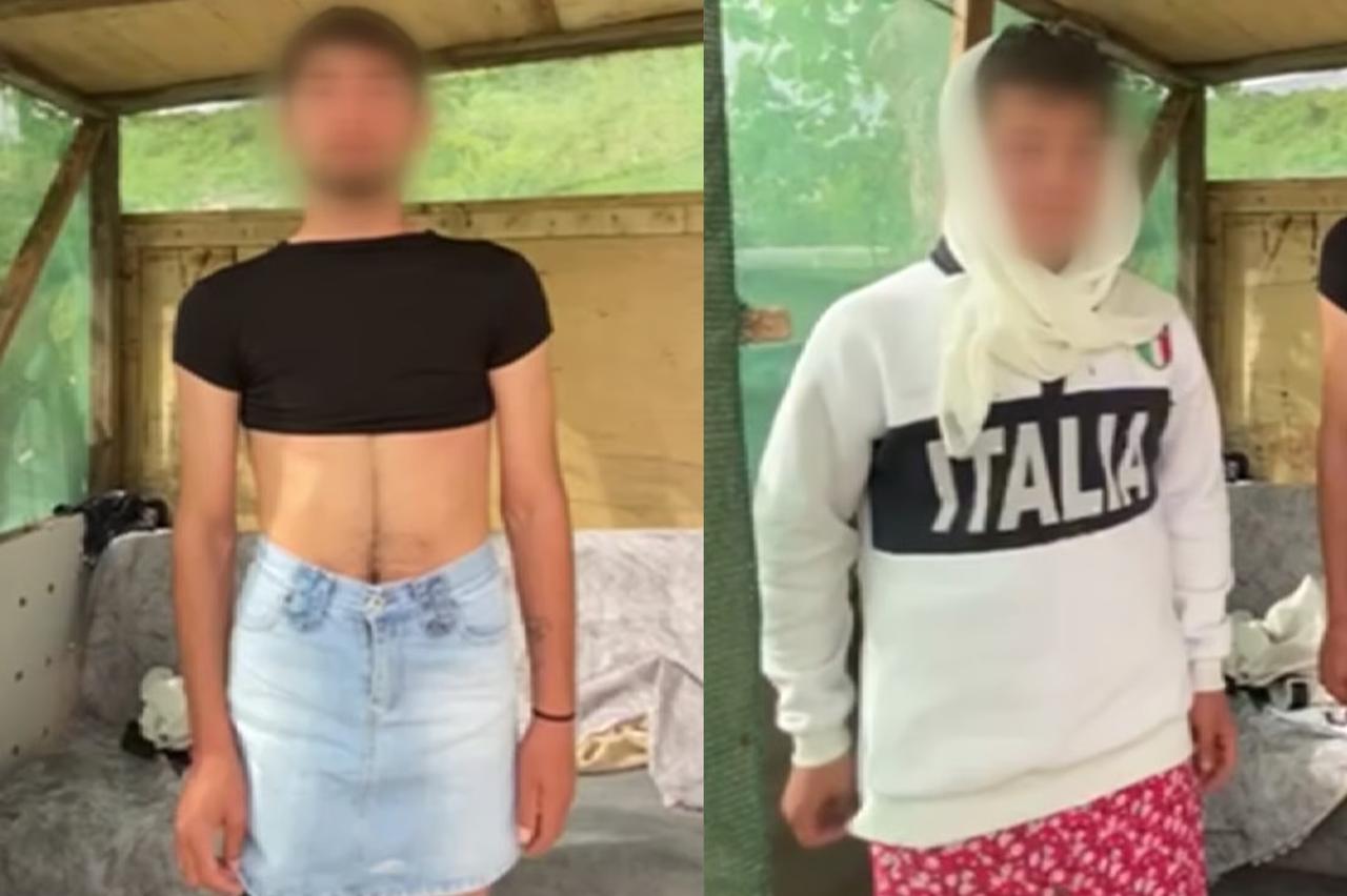 Hırsızlara etek giydirip video çektiler