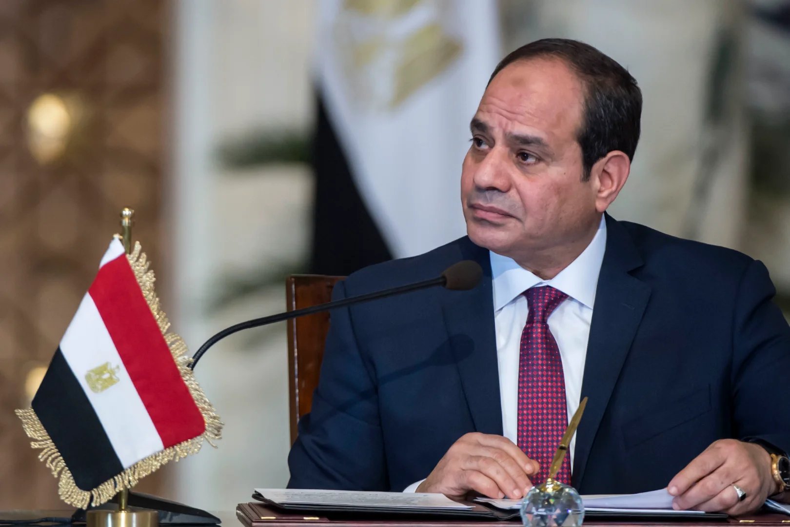Egyptian President Abdel Fattah al-Sisi at the presidential palace in Cairo, Dec. 11, 2017 - AFP 