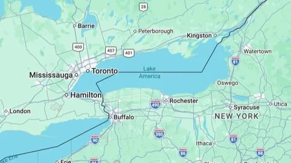 Google Haritalar, Ontario Gölü'nü Amerika Gölü olarak değiştirdi
