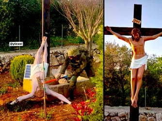 Christians Decry Zionist IDF Soldier Smashing Jesus Statue