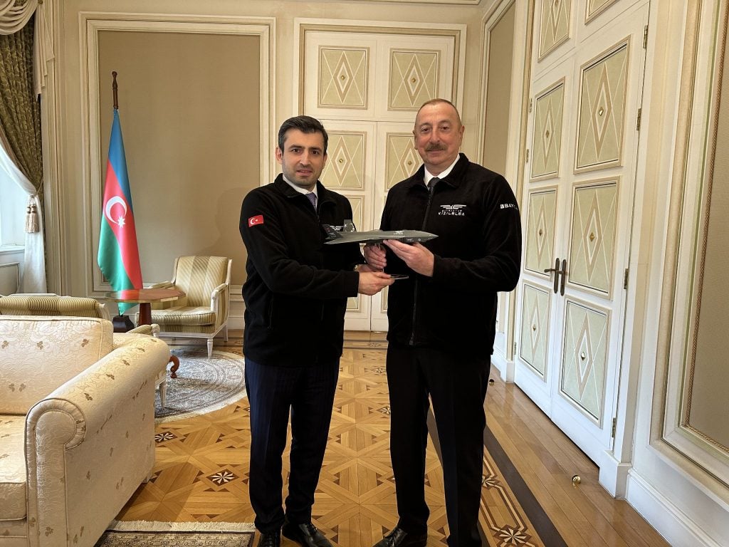 Selçuk Bayraktar ve Azerbaycan Cumhurbaşkanı İlham Aliyev