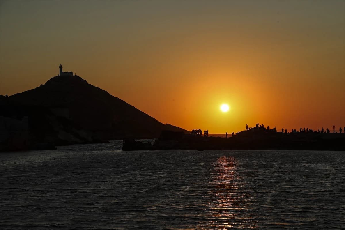Knidos Antik Kenti'nde gün batımı bir başka