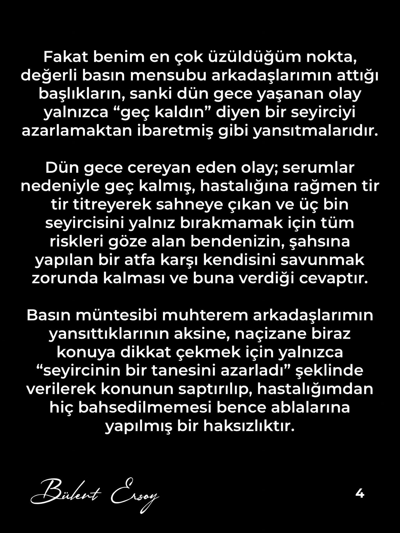 Bülent Ersoy sosyal medya paylaşımı