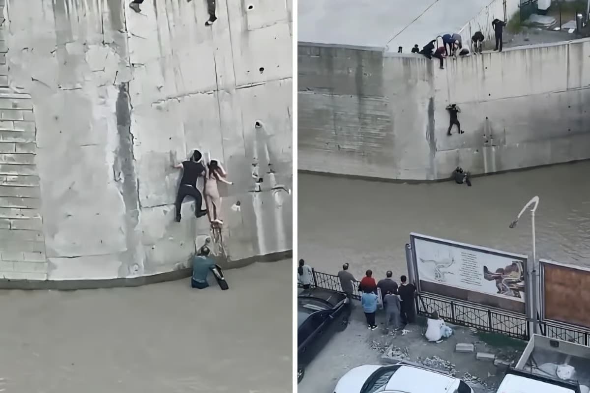300 metre sürüklenen küçük kızı böyle çekip aldılar!