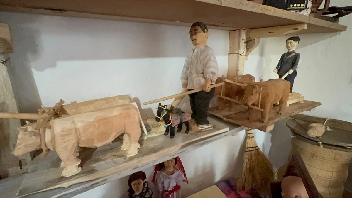 Eserlerini evinde sergiliyor