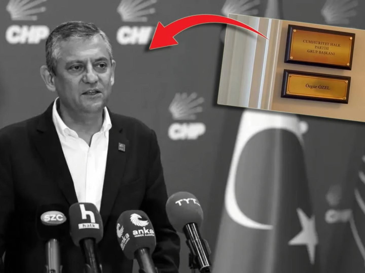 Özgür Özel'in TBMM'deki tabelası değiştirildi
