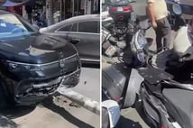 Ters yönde seyir halindeyken kontrolden çıkan otomobil 9 araca çarptı