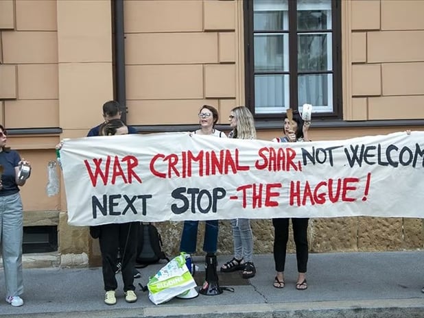 İsrail Dışişleri Bakanı Saar’a Zagreb’de protesto