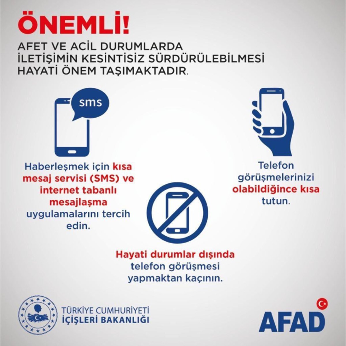 AFAD'ın uyarı açıklaması.