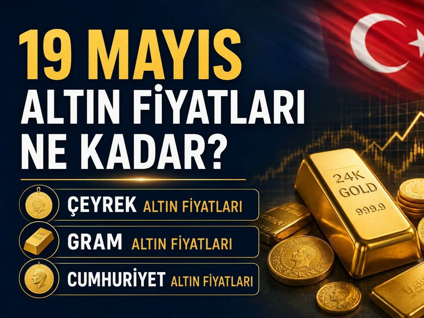 Altın fiyatları 2026 | 19 Mayıs çeyrek, yarım, tam, Cumhuriyet, gram altın fiyatları ne kadar, kaç TL?
