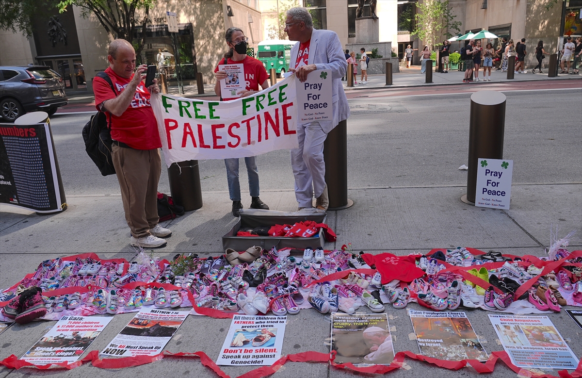 New York'ta Filistinli çocuklar için protesto gösterisi düzenlendi