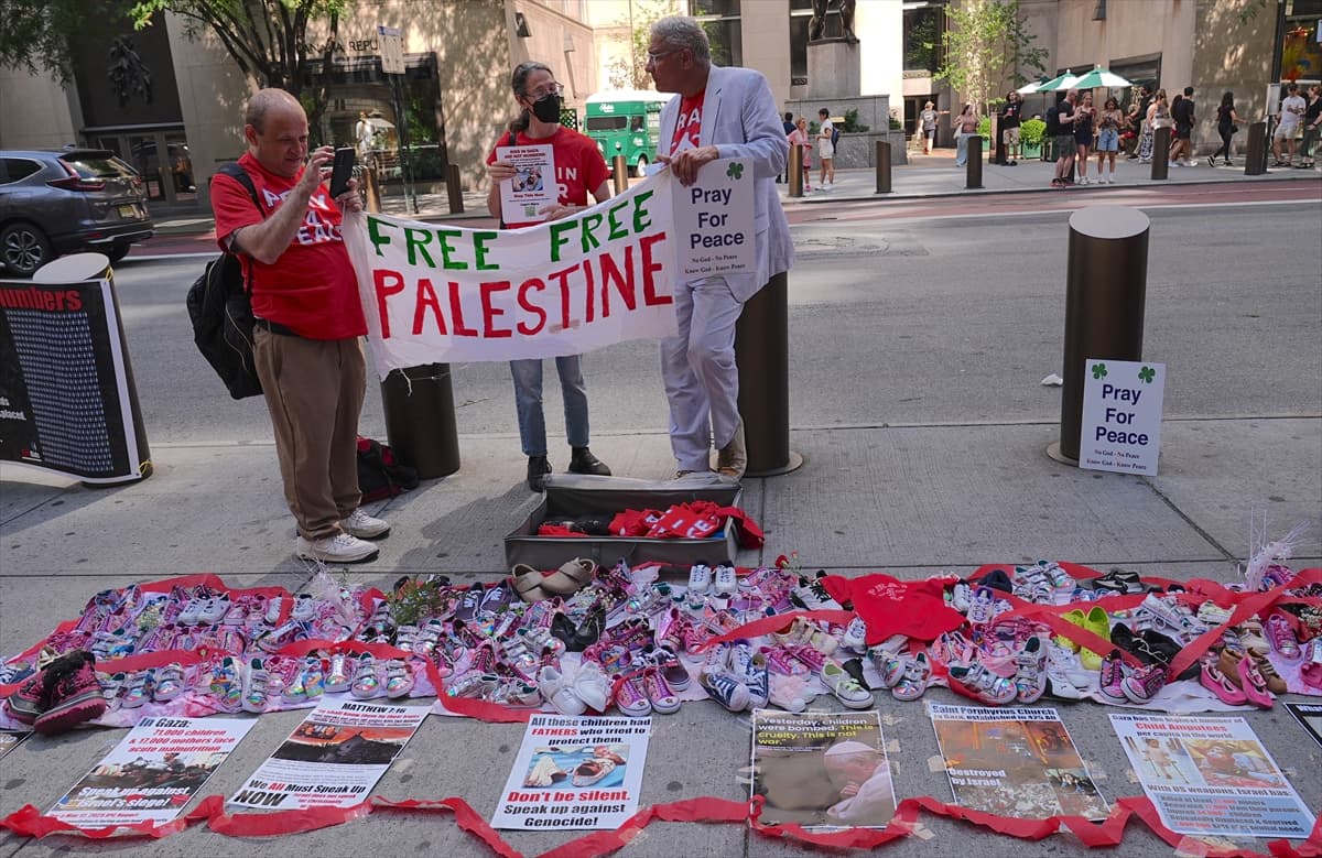 New York'ta Filistinli çocuklar için protesto gösterisi düzenlendi
