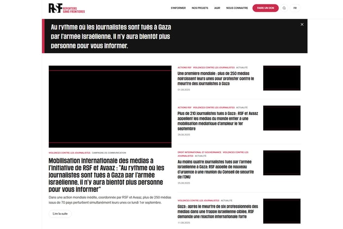 Dünya basını Gazze’de öldürülen gazeteciler siyaha büründü