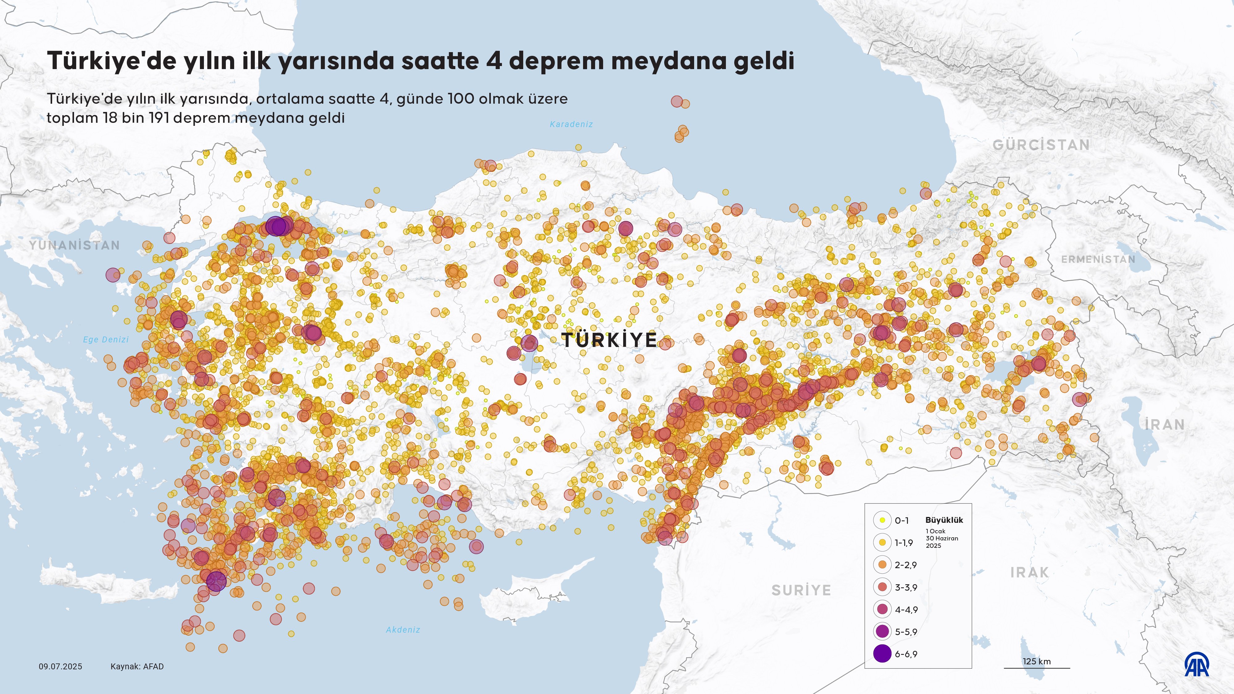Türkiye'de yılın ilk yarısında saatte 4 deprem meydana geldi