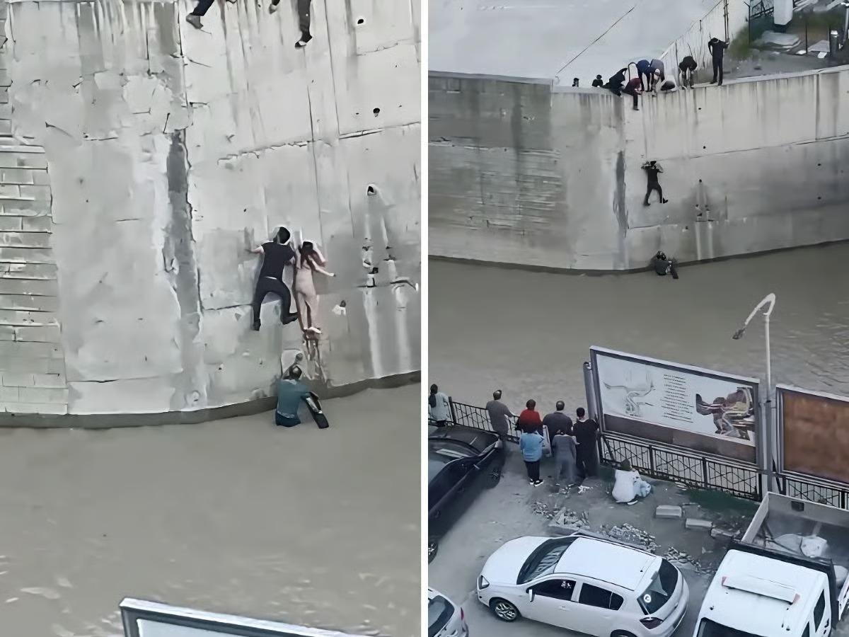 300 metre sürüklenen küçük kızı böyle çekip aldılar!