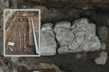 Dondurmacının altında Ortaçağ şövalyesi mezarı çıktı