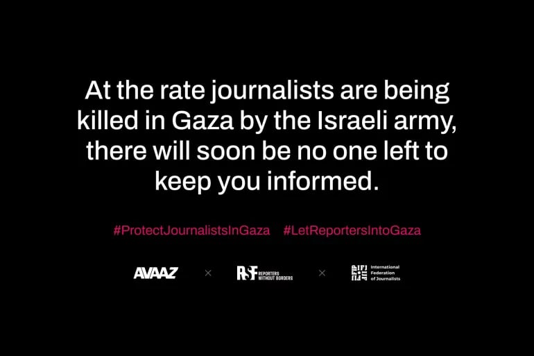 Sınır Tanımayan Gazeteciler Örgütü, "Gazetecilerin öldürülmesi bu hızla devam ederse, yakında Gazze'de haber yapacak kimse kalmayacak." uyarısında bulundu.
