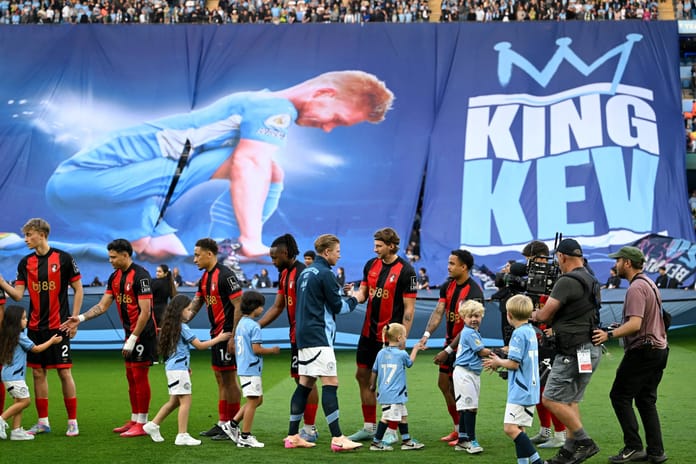 Manchester City, De Bruyne'nin duygusal vedasına 3-1'lik Bournemouth galibiyetiyle eşlik etti.