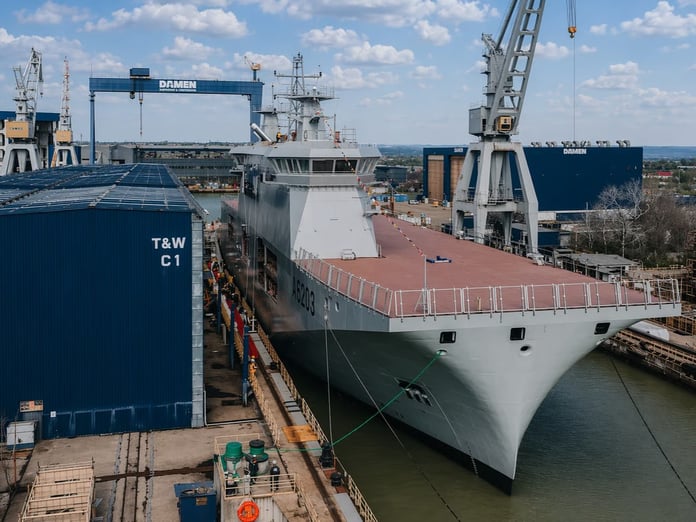 Portekiz Donanması’nın çok maksatlı yeni gemisi NRP D. João II suya indirildi