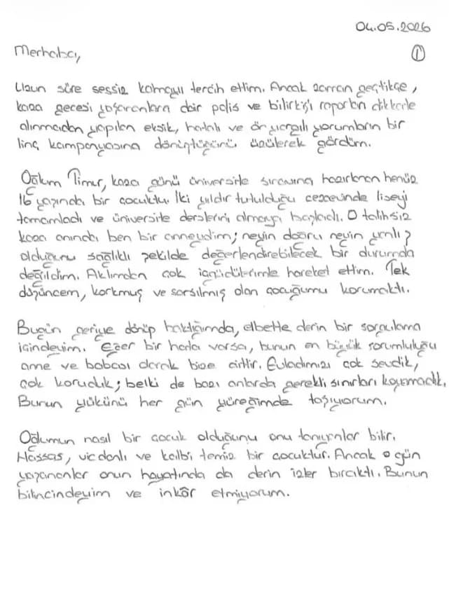 Eylem Tok’un cezaevinden gönderdiği mektup 1