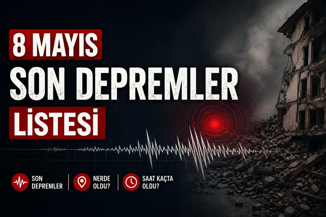 Son dakika deprem mi oldu, nerede, kaç şiddetinde? 8 Mayıs AFAD-Kandilli Rasathanesi Türkiye son depremler listesi