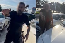 Kadın sürücü 2 çocuğunun yanında saldırıya uğradı