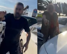 Kadın sürücü 2 çocuğunun yanında saldırıya uğradı